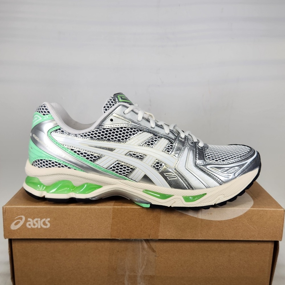 Asics Gel-Kayano 14 Running Shoes Mens Size 11 White Menthol Silver Mesh Sneaker